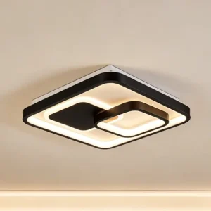 Black LED Ceiling Light Flush Mount Close-to-Ceiling Lamp for Bedroom Hallway