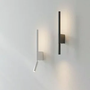 Black Long Wall Mount Bedroom Bedside LED Night Reading Lamp Switch Minimalist Modern Rotatable Wall Sconce Light Fixture High