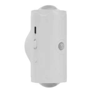 Black Rechargeable Battery-Operated Motion Sensor LED Wall Light, Warm White ABS Wall Sconce