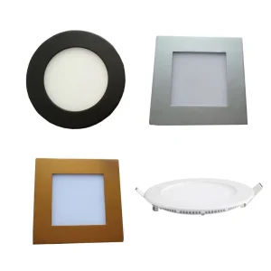 Black, Silver, or Wood Color Round LED Downlight Panel Light 3W 6W 9W 12W or 18W