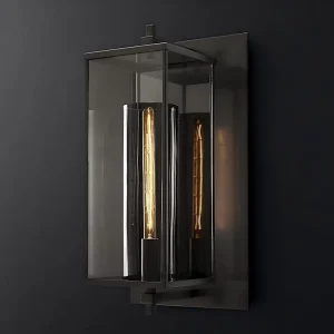 Black Waterproof Wall Lantern Modern Design LED Sconce IP65 Outdoor Wall Lamp Garden Light