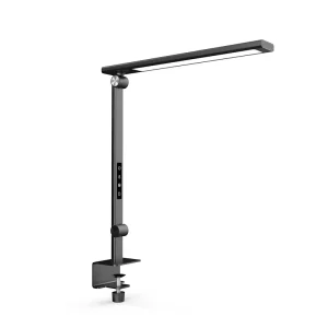 Black White Foldable LED Desk Lamp Built in USB Charging Port Compact Reading Light for Study Work