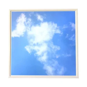Blue Sky White Clouds Flower-Pattern Integrated Ceiling LED Panel Light Iron Drop-Ceiling Tile 6500K CRI 80-90 for Kitchens