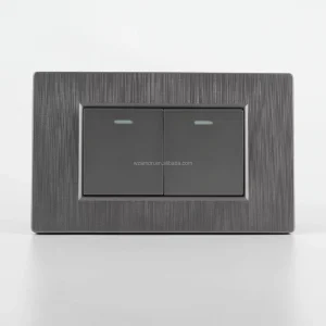 Bolivia Gray Brushed Texture Double Gang American Electrical Wall Switches Switch Socket Wall Light Home