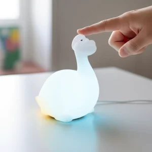 Brachiosaurus Silicone USB Rechargeable Bedside Night Light for Children, Warm White
