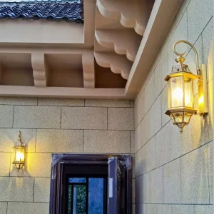 Brass Color Wall Lamp Metal Outdoor IP65 Wall Fitting Retro LED Wall Light