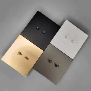 Brass Toggle Wall Switch Stainless Steel Panel Metal Light Switches and Sockets UK Standard Home Hotel Electric Socket