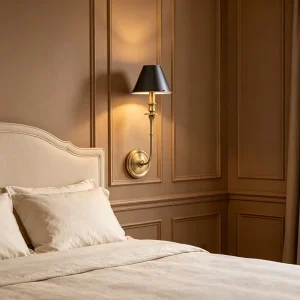 Brass Wall Sconce Black Metal Shade Modern Indoor Wall Lamps Surface Mounted Bedroom Living Room Bathroom Vanity Home Decor