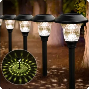 Bright Solar Lights Outdoor Waterproof Solar Auto On Off Solar Powered Garden Pathway Lights Landscape Lighting