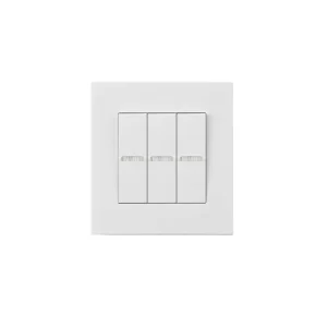 British Standard 3 Gang 1 Way Wall Switch Gold Flame-Retardant 10A 250V CE Certified Copper Silver Contact