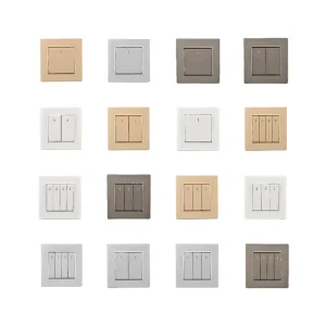 British Standard Gold Wall Switch and Socket, Copper, AC 220V, Light Switch