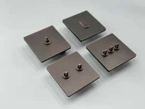 British Standard Toggle Light Switch Antique Copper Retro Metal Wall Switch Residential Use
