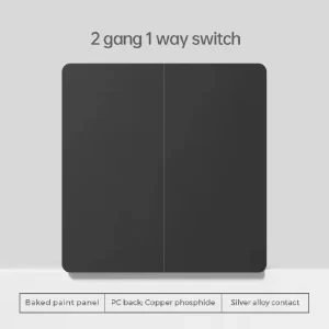 British UK EU Standard 2 Gang 1 Way Electric Wall Switch Socket PC Flame Retardant Panel 220V 10A Black Matte White Grey
