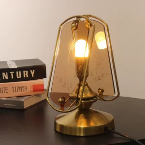 Bronzed Table Lamp 3D Dimmable LED Bulbs Glass Desk Lamp LED Lights for Room