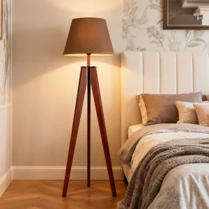 Brown American Style Floor Lamp for Living Room Bedroom Bedside Sofa