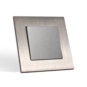 Brushed Aluminum Light Switch Panel 1 Gang Gold Grey Black EU Wall Switch