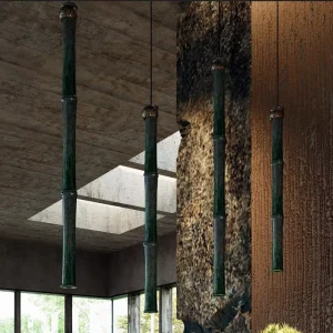 Bulk Custom Luxury Handcrafted Antique Brass Bamboo Joint Artistic Floor Standing Living Room Decorative Copper Lamp