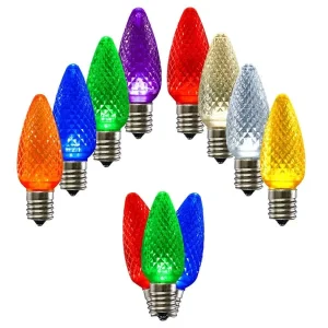 C9 Led Faceted Bulbs 110v 0.8w Colorful E17 Base Christmas Light Bulbs C9 Replacement Bulbs