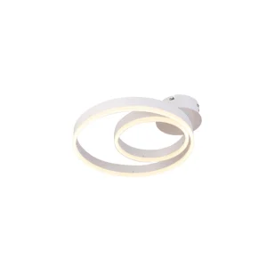 CA037-BR 36W LED 2-Ring AC Ceiling Light D50+30cm 3500K Warm White with White Aluminum and White Acrylic for Bedroom Hallway Kitchen