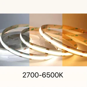 CCT COB LED Strip Light 24V CRI90 16W 2700K-6500K Cuttable Smart Light 640 LEDs/m for Home Landscape Lighting