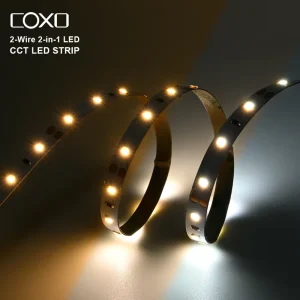 CCT LED Strip SMD2835 Tunable White CW WW 12V 24V Dimmable High CRI Ra80 3000K Full Spectrum Indoor Home Decoration