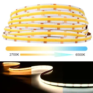 CCT Three-Color COB LED Strip 320 LEDs 8mm 12V/24V Dual-Color