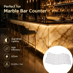 CCT Tunable High Density LED Flexible Sheet for Light Box Backlight Decoration Custom Size 24V Flexible LED Backlighting Sheet