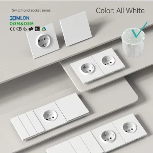CE-Approved EU Schuko Wall Switch Socket, Large Panel, Big Button, Manufacturer