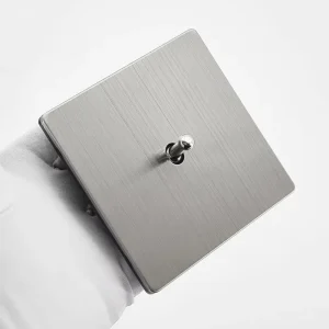 CE Certified 1 2 3 4 Gang 1 2 Way Brushed Stainless Steel Retro Toggle Wall Light Switch