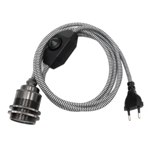 CE Lamp Socket Cord Set with EU Plug and Dimmer Switch for Pendant Light
