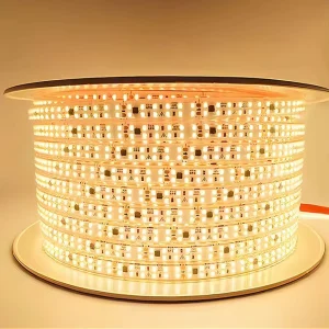 CE RoHS Approved 110V/220V High-Voltage SMD2835 LED Strip Light 100m Waterproof PVC Body 6000K IP65 Cuttable
