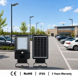 CE RoHS LED Solar Street Light with PIR Motion Sensor Optional CCT IP65 Waterproof Outdoor Parking Lighting