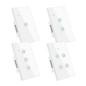 CE RoHS US Mexico Brazil Wifi 1 2 3 4 Gang Touch Concave Panel Tuya Alexa Smart Light Wall Switch Electrical Interruptor Wi fi