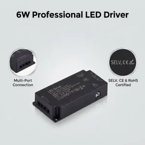 CE SELV Certified 12V LED Driver 6W Constant Voltage Power Supply Cabinet Lighting Transformer with Multi-Port Output