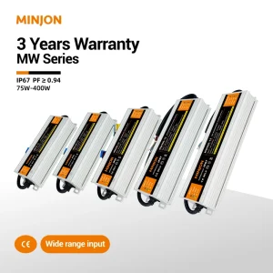 CE Single Output Constant Voltage LED Driver AC176-264V DC24V 60W-400W IP67 for Flood and Street Lights