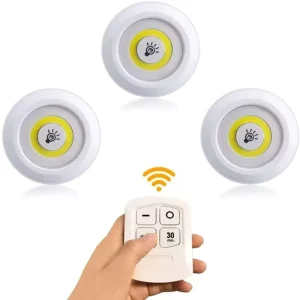 COB LED Cabinet Light, 3W, Wireless Remote Control, Dimmable, Wardrobe Bedroom Closet Kitchen Night Lamp