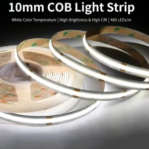 COB LED Strip 24V 480 LEDs m 3500K 4100K 6500K IP65 Waterproof High Brightness Ra90 PVC ROHS Hotel & Home Decor 5m 180 Beam