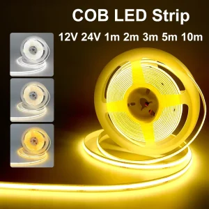 COB LED Strip Light 12V 24V 320 LEDs/m High-Density USB 2700K 6000K 8mm CE for Kitchen and Room Lighting