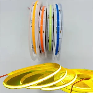 COB LED Strip Light, 480 LEDs/m, 8mm, DC 12V/24V, 3000K, Dot-Free, Flexible, for Ceiling, Cabinet, and Wardrobe