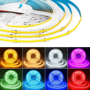 COB LED Strip Light DC 12V 24V 320 LEDs/m High Density RA90 White Pink Yellow Ice Blue Red Green Flexible