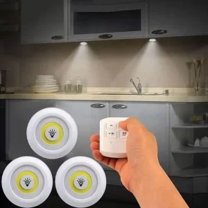 COB LED Wall Mounted Under Cabinet Light Remote Control 6000K Daylight CRI 90 Portable White ABS Bathroom Light