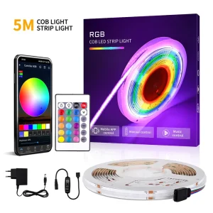 COB Led Strip Kit RGB Dream Color Tuya WiFi Smart App Bluetooth Music Sync Alexa Google Home Voice Control 5m Led Strip Full Set