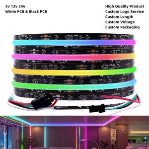 COB RGBIC WS2811 5V 12V 24V Addressable RGB LED Strip 720 LEDs/m 10mm Copper PCB Flexible Color Chasing Light