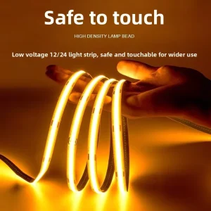 COB Soft Light Strip 12V 24V Low Voltage LED CRI 90 IP20 Rated Dimmable Self adhesive Home Decor Light 95 Lm w Efficiency 50000h