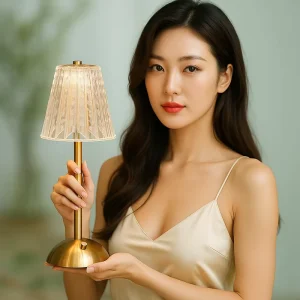 COYOLED Crystal Table Desk Lamp Touch Control Restaurant Table Lamps Rechargeable Table Lamp for Restaurants
