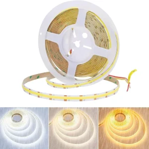 CRI 90+ 24V Tunable CCT 2700K-6500K 608 LEDs/m 10mm COB LED Strip Light for Stairs and Christmas Lighting