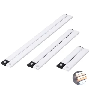Cabinet LED Motion Sensor Night Light Thin USB-Rechargeable Dimmable Lighting for Kitchen, Bedroom, Closet, and Wardrobe