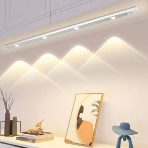 Cabinet Lights Under Counter Closet Lights with Motion Sensor USB Rechargeable Cat’s Eye Hill Corrugated Light