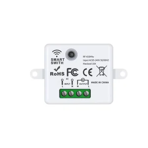 Cable-Free DIY Mini Wi-Fi LED Light Switch 433RF Alexa Remote Control No Neutral Wire