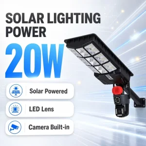 Camera 4G Dual-Monitoring IP65 LED Solar Integrated Street Light for Outdoor Courtyard and Road